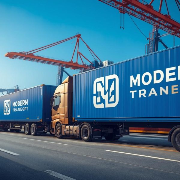 I need image for Facebook post about modern trans Egypt company shipping and cargo I need name of company write on container type full name modern trans Egypt 2 600x600